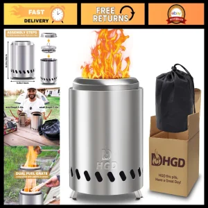 Smokeless Mini Tabletop Fire Pit with Carry Bag - Outdoor Camping & Patio Use