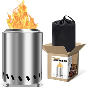 Smokeless Tabletop Fire Pit 6 Inch Portable Mini Pellet Stove Camping Backyard