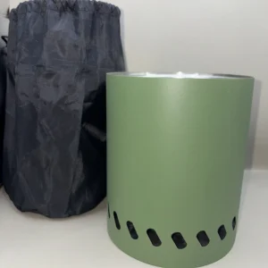 Unbranded Tabletop Smokeless Fire Pit Green Mini Camp Stove w/ Bag New But Dent