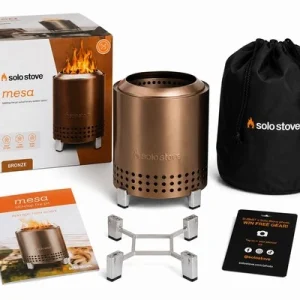 Solo Stove Mesa Portable Tabletop Fire Pit Bronze Smokeless Dual Fuel New in Box